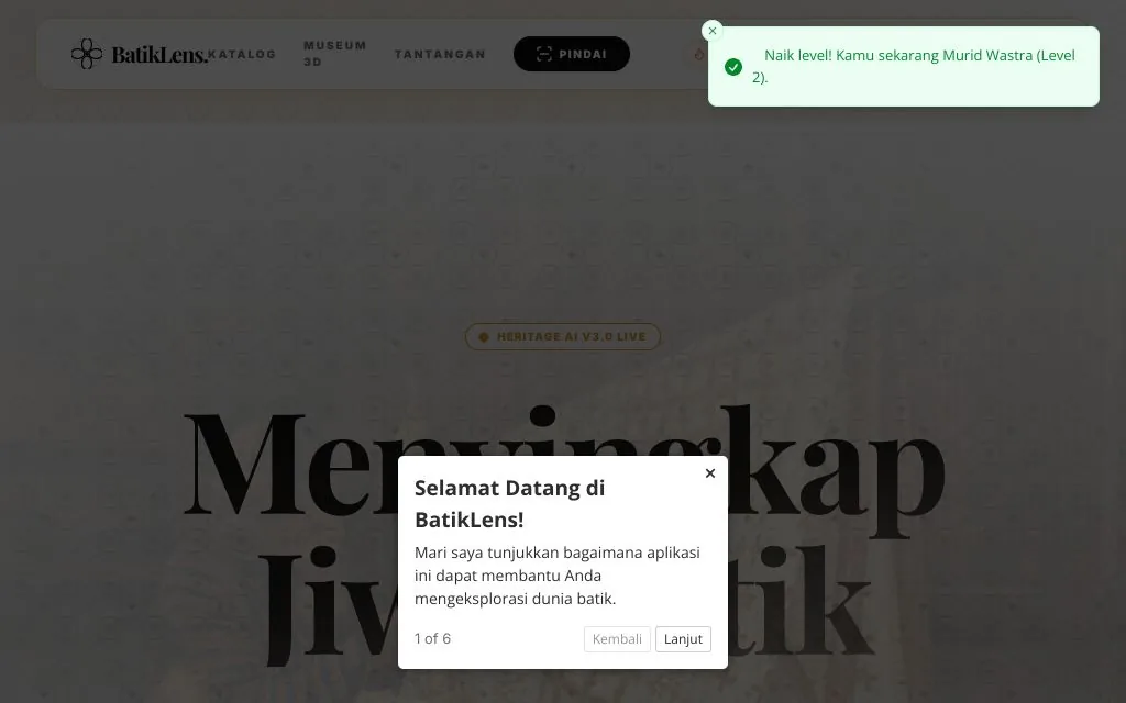 Tangkapan layar situs BatikLens